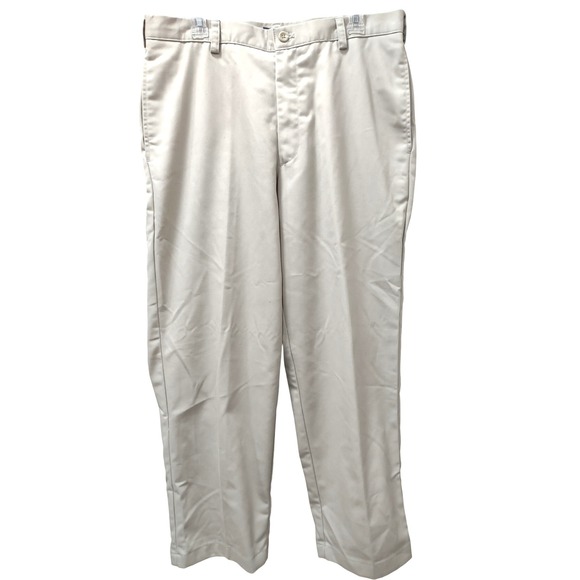 IZOD Mens Classic American Chino Pants 34x29 Flat Front Khaki Wrinkle Free - Picture 1 of 8